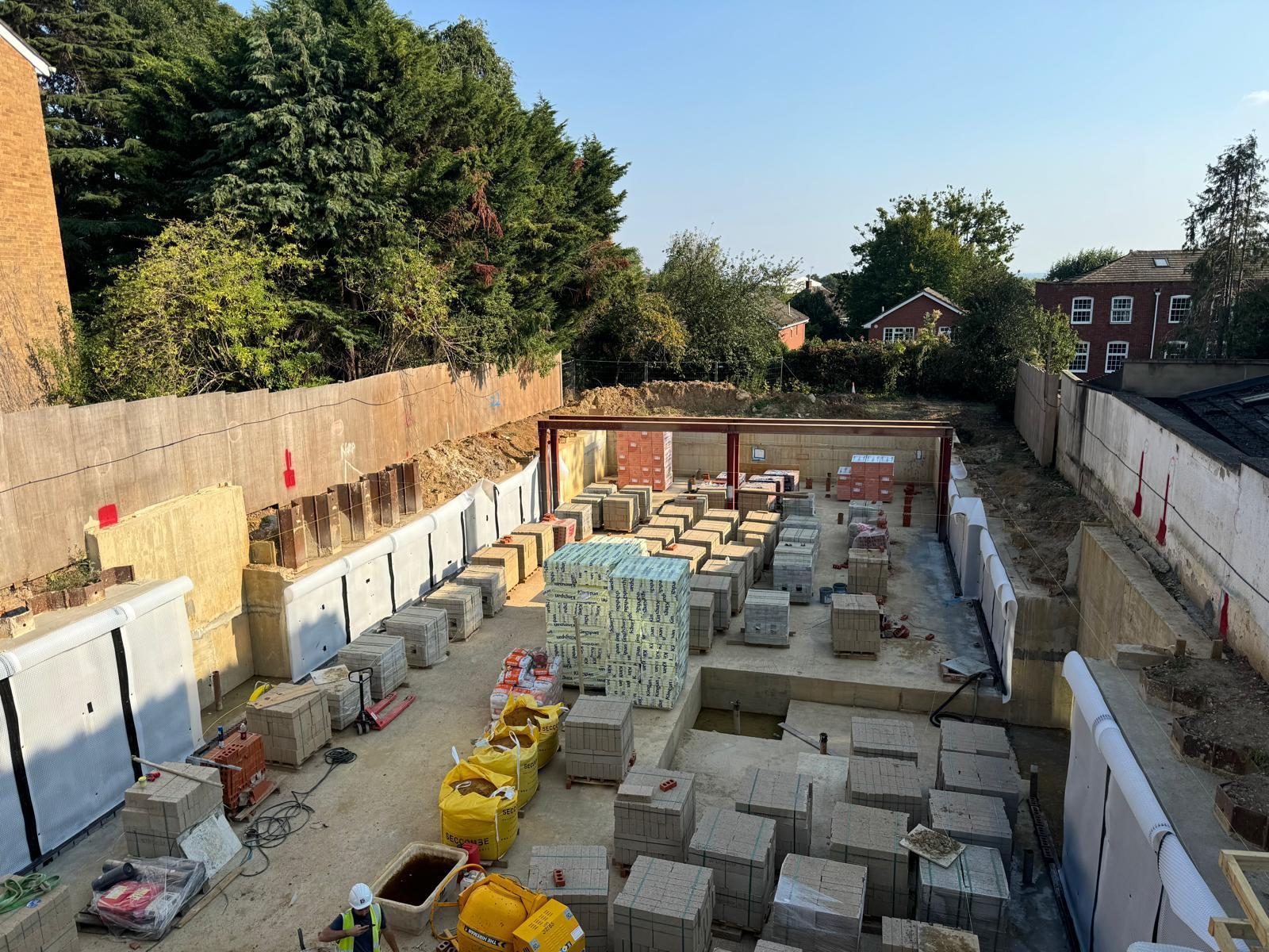 Reinforced concrete basement formation, West London