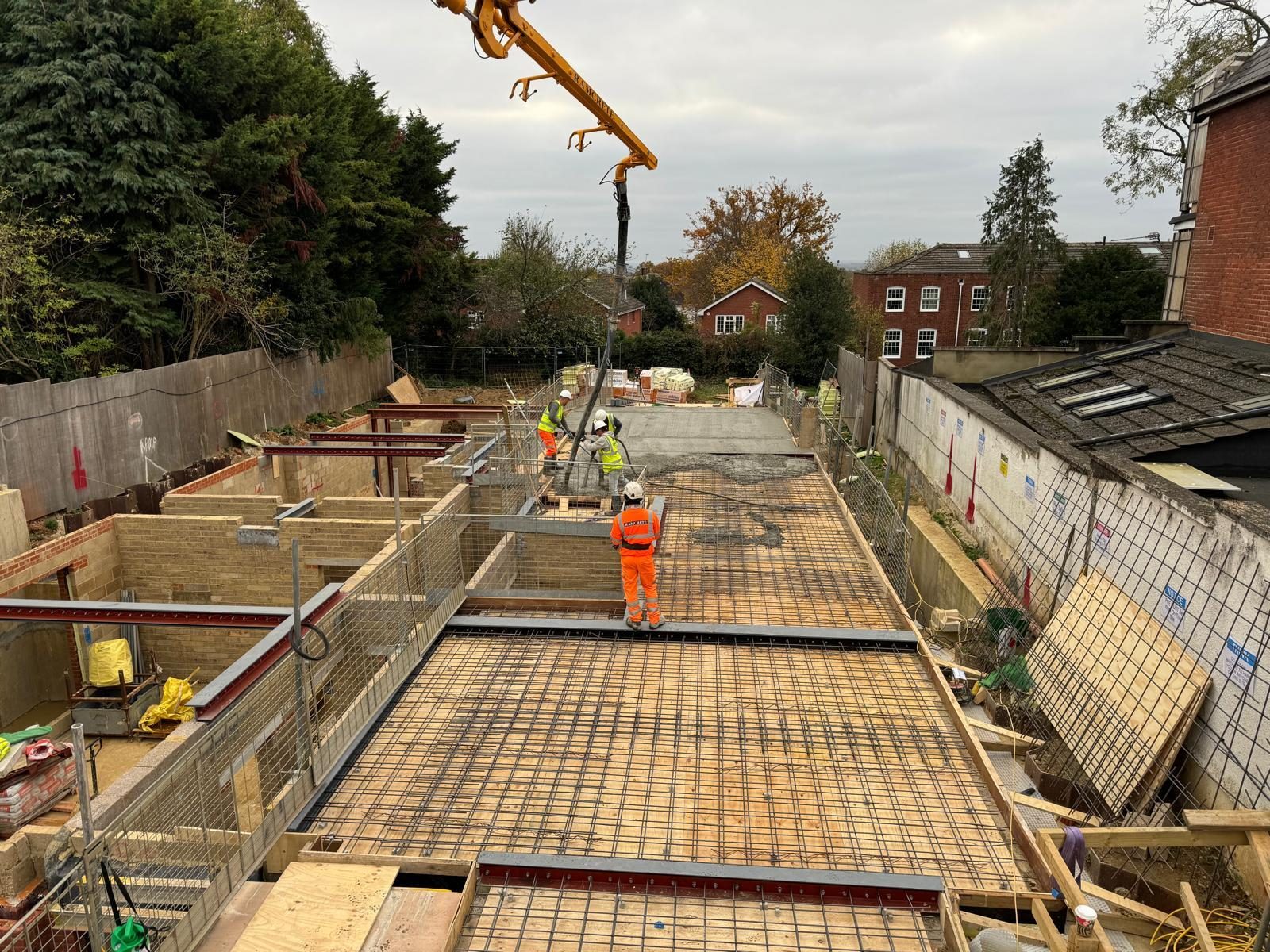 Tonbane reinforced concrete pour, London